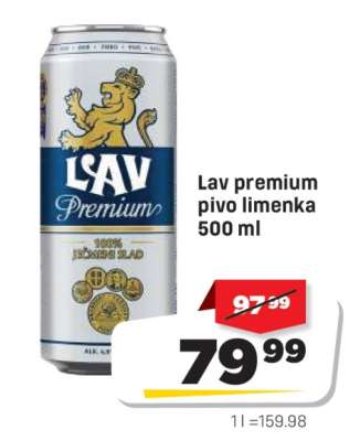Lav premium pivo limenka 500 ml
