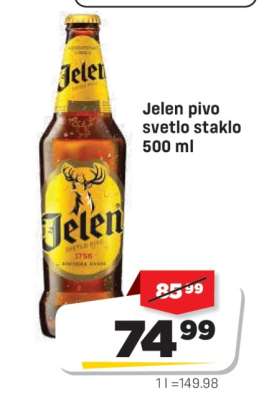 Jelen pivo svetlo staklo 500 ml
