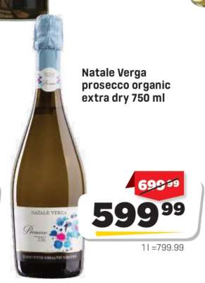 Natale Verga prosecco organic extra dry 750 ml