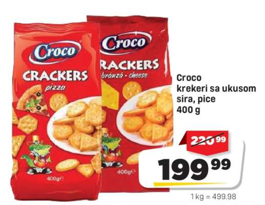 Croco krekeri sa ukusom sira, pice