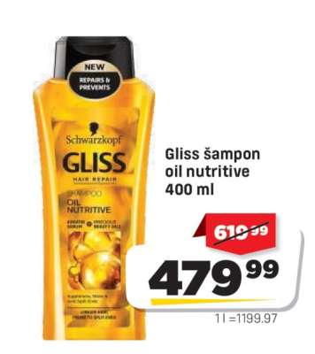 Gliss šampon oil nutritive 400 ml