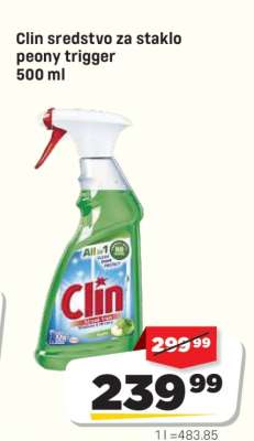 Clin sredstvo za staklo peony trigger 500 ml
