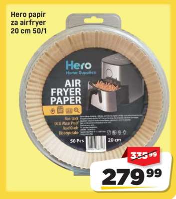 HERO papir za airfryer 20 cm 50/1