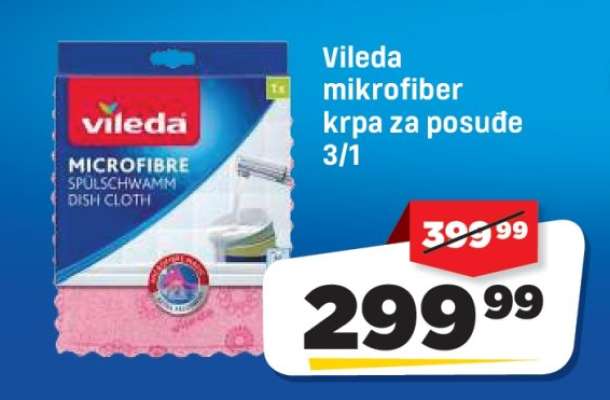 Vileda mikrofiber krpa za posuđe 3/1