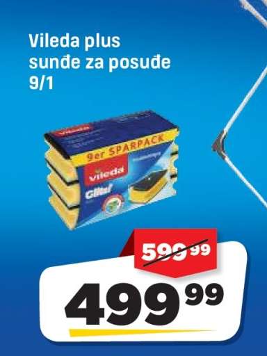 Vileda plus sunđe za posuđe 9/1