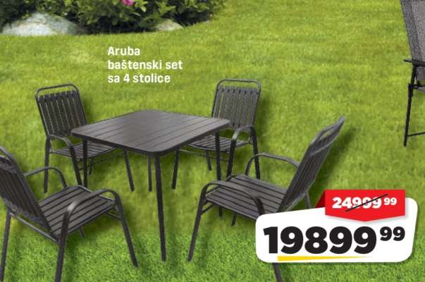 Aruba baštenski set sa 4 stolice