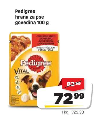 Pedigree hrana za pse govedina 100 g