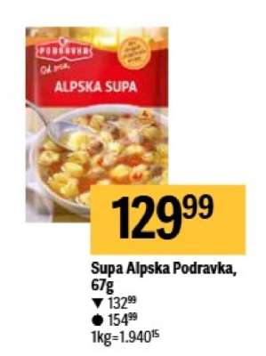 Supa Alpska Podravka, 67g