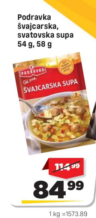 Podravka švajcarska, svatovska supa