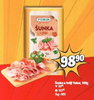 Šunka u foliji Yuhor 100g