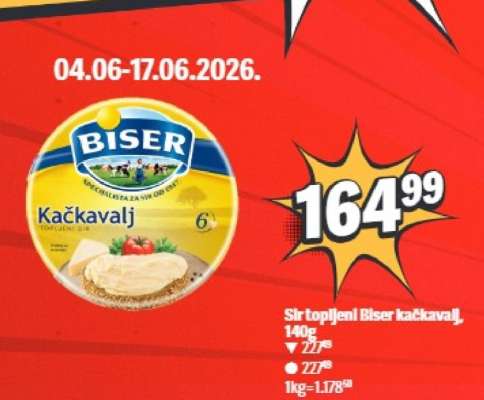 Sir topljeni Biser kačkavalj