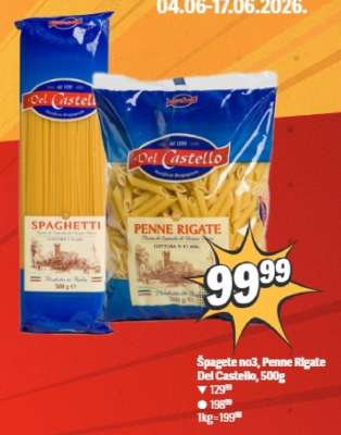 Špagete no3, Penne Rigate Del Castello, 500g