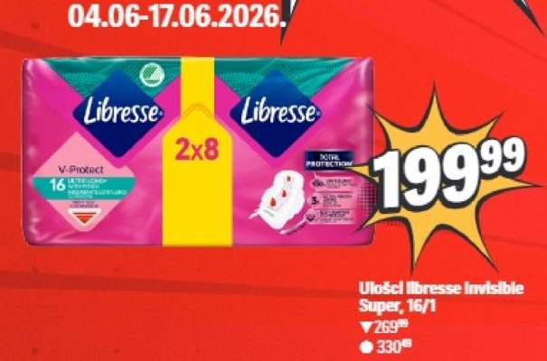 Uložci libresse Invisible Super, 16/1
