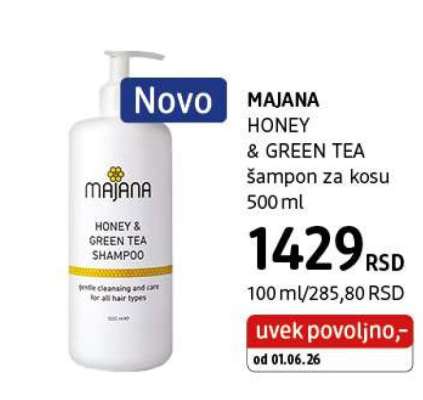 MAJANA HONEY & GREEN TEA šampon za kosu 500 ml
