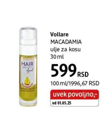 Vollare MACADAMIA ulje za kosu