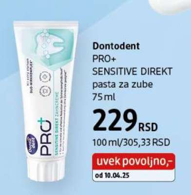 Dontodent PRO+ SENSITIVE DIREKT pasta za zube 75 ml