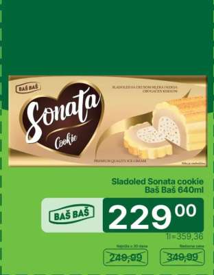 Sladoled Sonata Cookie Baš Baš 640ml