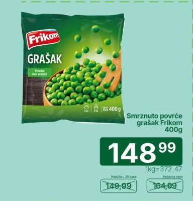 Smrznuto povrće grašak Frikom 400g