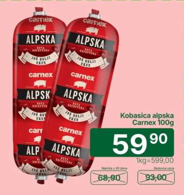 Kobasica Alpska Carnex 100g