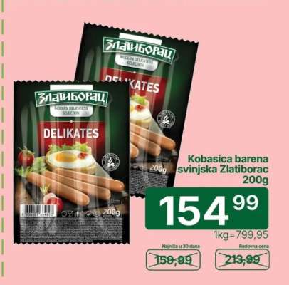 Kobasica barena svinjska Zlatiborac 200g