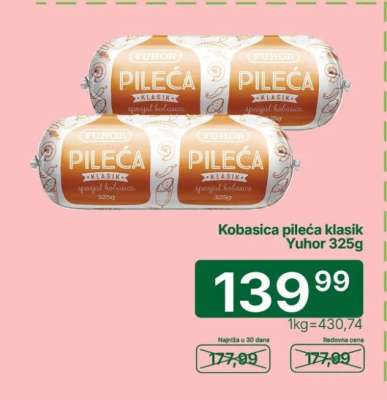 Kobasica pileća klasik Yuhor 325g