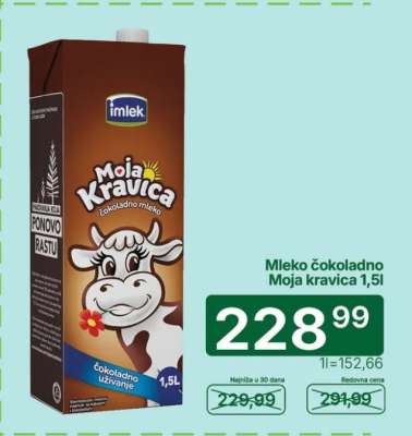 Mleko čokoladno Moja kravica 1,5l