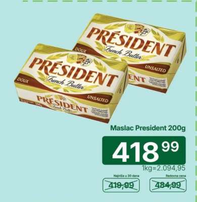 Maslac President 200g