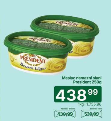 Maslac namazni slani President 250g