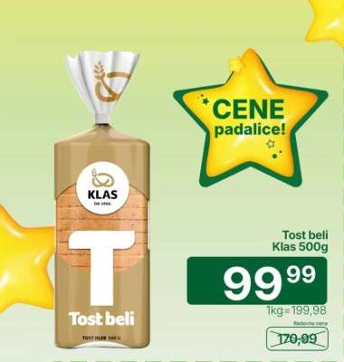 Tost beli Klas 500g