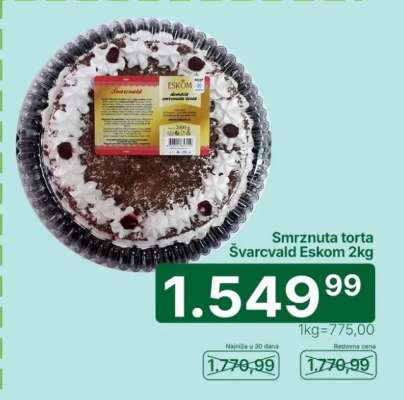 Smrznuta torta Švarcvald Eskom 2kg