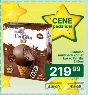 Sladoled multipack kornet kakao Familia
