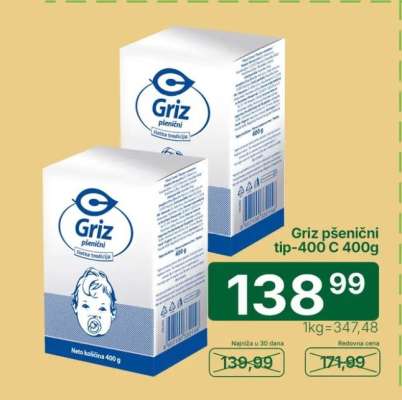 Griz pšenični tip-400 C 400g
