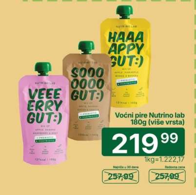 Voćni pire Nutrino lab 180g (više vrsta)