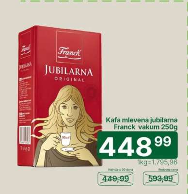 Kafa mlevena jubilarna Franck vakum 250g