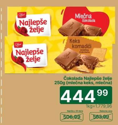 ČOKOLADA NAJLEPŠE ŽELJE