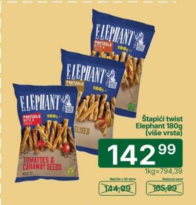 Štapići twist Elephant 180g (više vrsta)