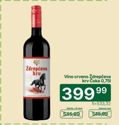 Vino crveno Ždrepčeva krv Čoka 0,75l