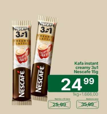 Kafa instant creamy 3u1 Nescafe 15g
