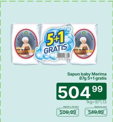 Sapun baby Merima 87g 5+1 gratis