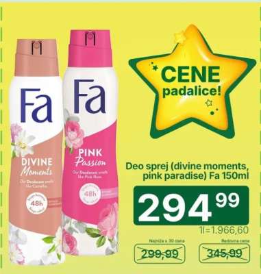 Deo sprej (divine moments, pink paradise) Fa 150ml
