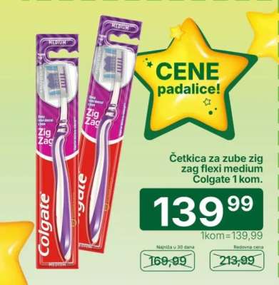Četkica za zube zig zag flexi medium Colgate 1 kom.