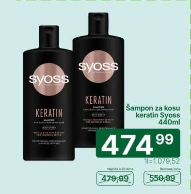 Šampon za kosu keratin Syoss 440ml
