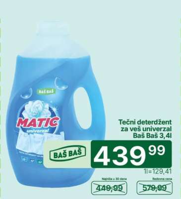 Tečni deterdžent za veš univerzal Baš Baš 3,4l