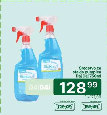 Sredstvo za staklo pumpica Daj Daj 750ml