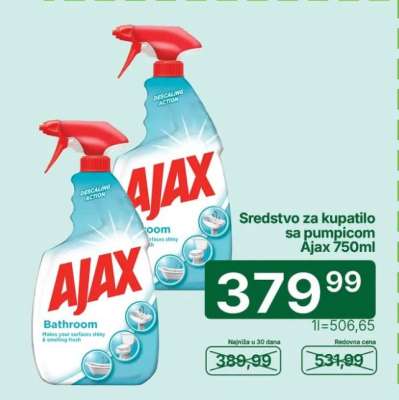 Sredstvo za kupatilo sa pumpicom Ajax 750ml