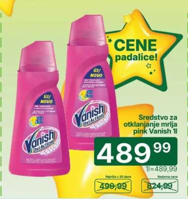 Sredstvo za otklanjanje mrlja pink Vanish 1l