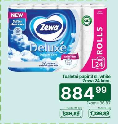 Toaletni papir 3 sl. white Zewa 24 kom.
