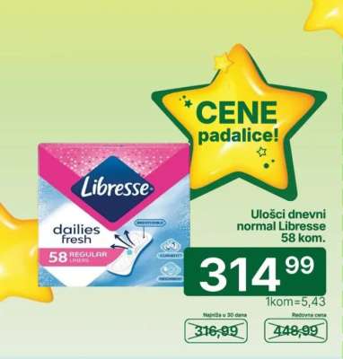 Ulošci dnevni normal Libresse 58 kom.