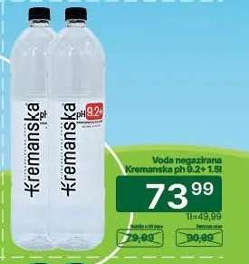 Voda negazirana Kremanska ph 9.2+ 1,5l