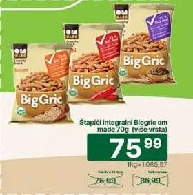 Štapići integralni Biogric om made 70g (više vrsta)